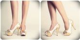 Peep Toe Pérola com Dourado